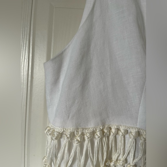 Fabiana Filippi linen dress with fringes size 14/L - Picture 9 of 16